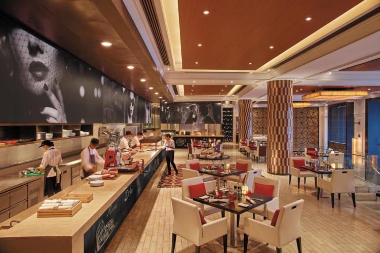 Volti main dining area with open kitchen